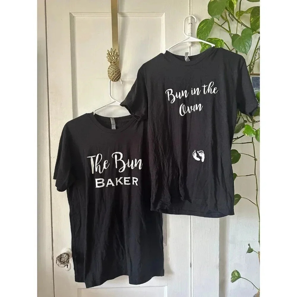 Women’s size Small & Men’s size Medium Bun in the Oven shirts